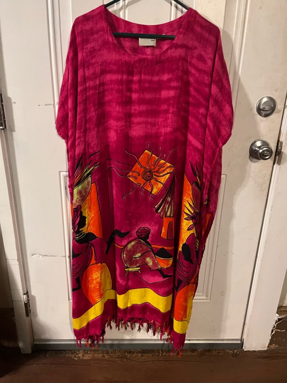 Westside Designs Plus Size Kaftan Boho Dashiki Tunic Pink African Print